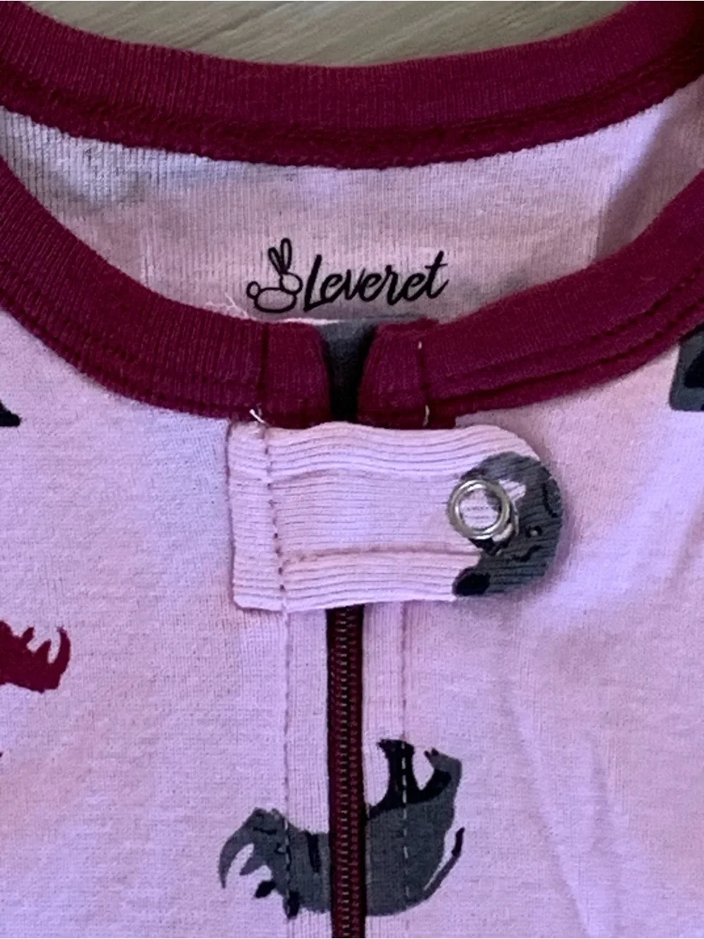Leveret Baby Girl Pink Rhino Footed/zipper Pajamas Snug Sleepware NWT 12-18M